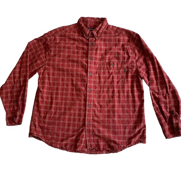 Woolrich Mens Red Plaid Button Down Shirt Flannel Pocket Size X-large - Picture 2 of 12